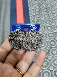 Intricate Silver Jhumka Earrings