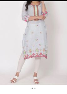 Rangriti Blue Striped Kurti