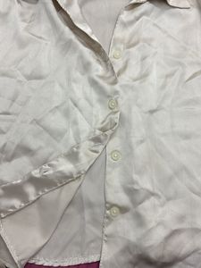 Satin Button-Up Shirt