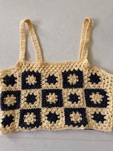 Crochet Square Neck Crop Top