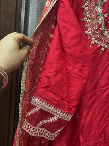 Elegant Red &amp; Gold Ethnic Suit
