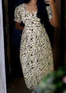 Floral Print Button-Up Midi Dress