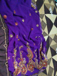 Vibrant Embroidered Silk Saree