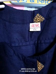 Stylish Navy Blue Embroidered Kurta