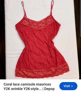 Red Lace Trim Camisole