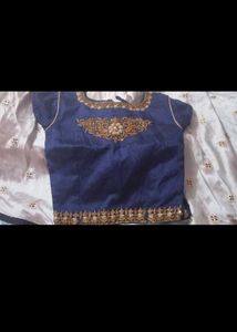 Embroidered lehenga choli Dupatta  Golden Bord