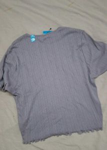 Lilac casual crop top