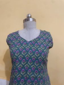 Green Printed Kurta
