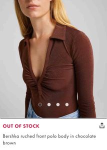 Brown Ruched Long Sleeve Bodysuit