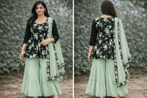 Floral Peplum Kurta Set