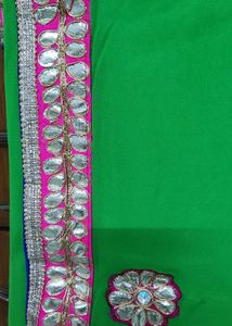 Pure Georgette Gotta-patti work Saree with Blouse