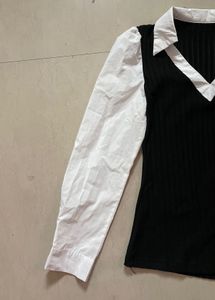 Stylish Layered Collared Top