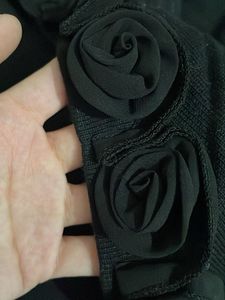 Korean imported Black Button-Up Cardigan with Flor