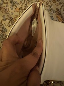 White Aldo quilted crossbody bag with gold chain