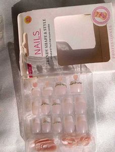 French Nails Tips For Foot&amp;Hand (8 Nail Rhinestone