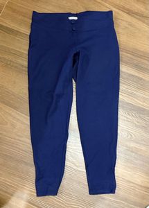 Cantabil Navy Blue Button Detail Pants