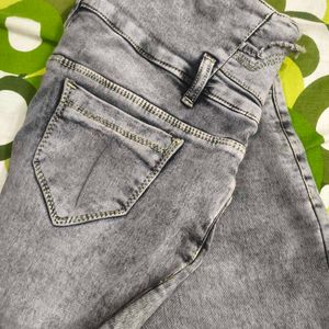 High Waisted Acid Wash Jeans