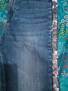 M&amp;S- Sequin Detail Denim Jeans