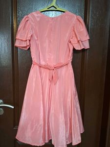 Elegant Pink A-Line Midi Dress