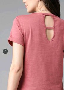 Coral Cut-Out Back T-Shirt