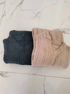 Cozy Cable Knit V-Neck Sweaters(combo offer 2)