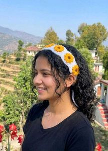 Crochet sunflower Headband