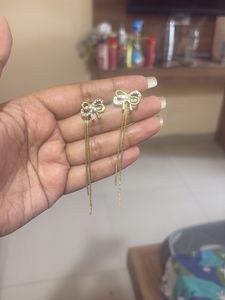 Sparkling Bow Drop Earrings