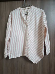 Chic Striped Button-Up Blouse