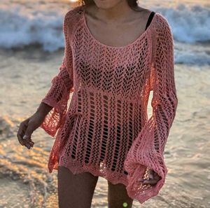 Pink Crochet Knit Top