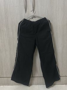 Black Wide-Leg Track Pants