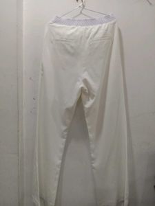 White Wide-Leg Bootcut Pant