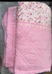 Pink Quilted comforter with Flora Print
