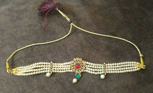 Elegant Pearl & Stone Choker Necklace