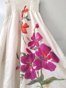 Charming Floral Smocked Strap Dress