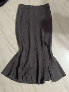 Elegant Dark Grey Maxi Skirt