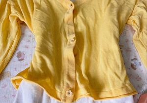 Cute Yellow Cardigan with White Camisole