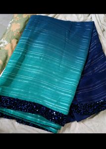 Party Wear Saree And Earrings