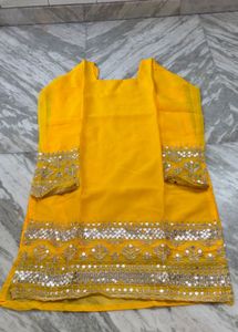Yellow Kurta with Sequins Work