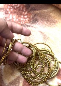 Elegant Gold-Tone Beaded Bracelet Stack