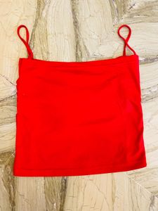 Ruched Red Spaghetti Strap Top
