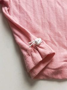 Pink Ribbed Crop Top