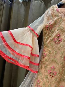 3 Piece Garara Suit Set In Frill Sleeves