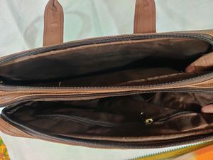 Office Genuine New Leather Bag With 2 Compartment