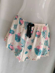 Cute Flamingo Print Pajama Shorts