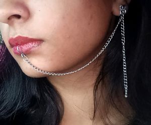 No Pierce Lip To Ear Chain