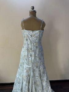Silver Heavy Embellished Bow Gown
