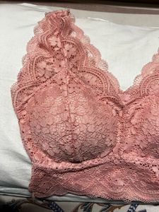 Pink Floral Lace Bralette Top