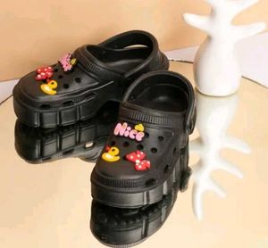 Maroon Clogs with Fun Charms Size 39,38