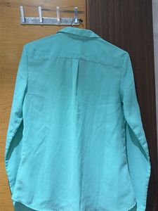 Chic Aqua Blue Button-Down Blouse