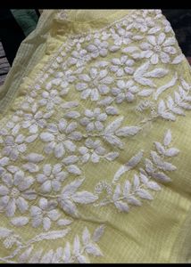 Elegant Yellow Chikankari Kurta
